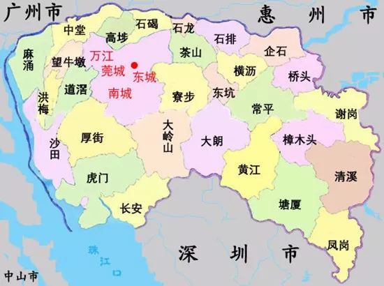 东莞行政区划图